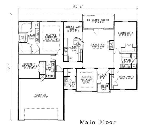 Southern Floor Plan - Main Floor Plan #17-2360