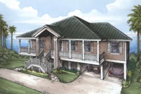 Exterior - Front Elevation House Plan #115-149 - 3 bed, 2 bath