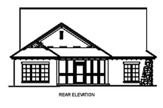 Exterior - Rear Elevation for European House Plan #17-110 - 3 bed, 2 bath