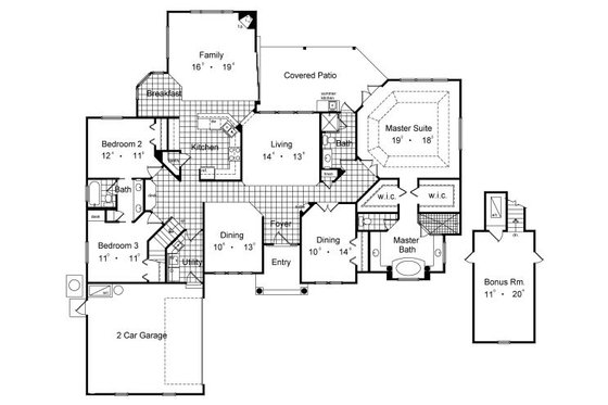 Floor Plan - Main Floor for European House Plan #417-283 - 4 bed, 3 bath