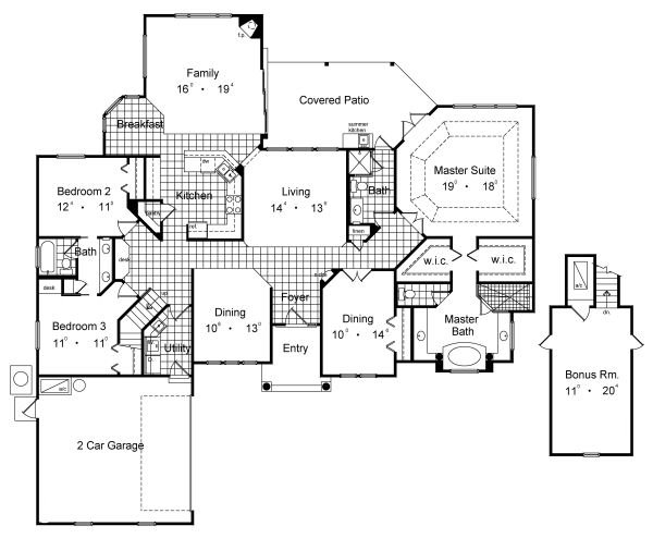 European Style House Plan - 4 Beds 3 Baths 2616 Sq/Ft Plan #417-283 ...