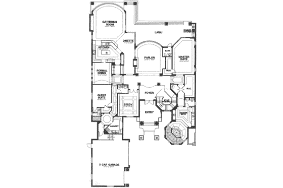 Floor Plan - Main Floor for Southern House Plan #115-173 - 5 bed, 6.5 bath