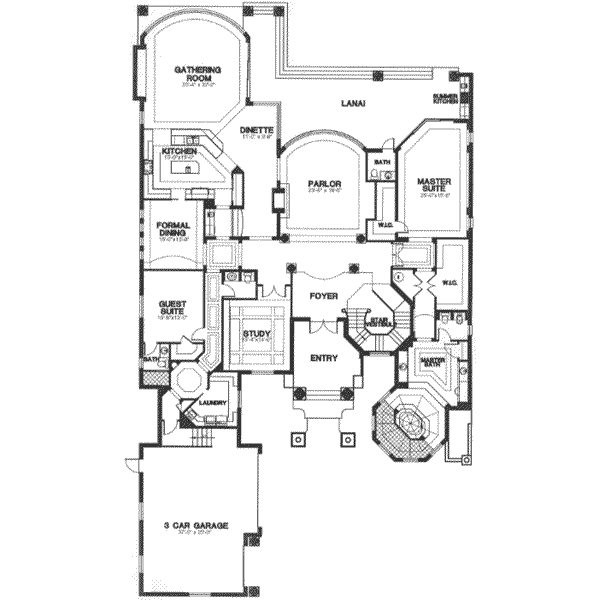 Southern Floor Plan - Main Floor Plan #115-173