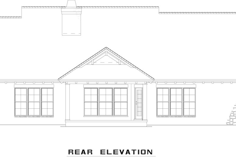 Home Plan - Exterior - Rear Elevation for Adobe / Southwestern House Plan #17-2918 - 4 bed, 3 bath