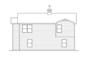 Exterior - Rear Elevation for Colonial House Plan #22-429 - 2 bed, 1 bath