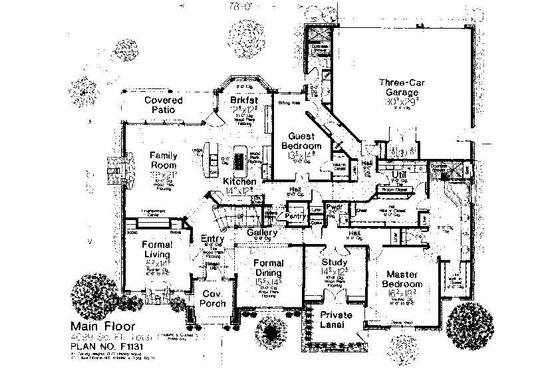 Floor Plan - Main Floor for Traditional House Plan #310-679 - 4 bed, 4.5 bath