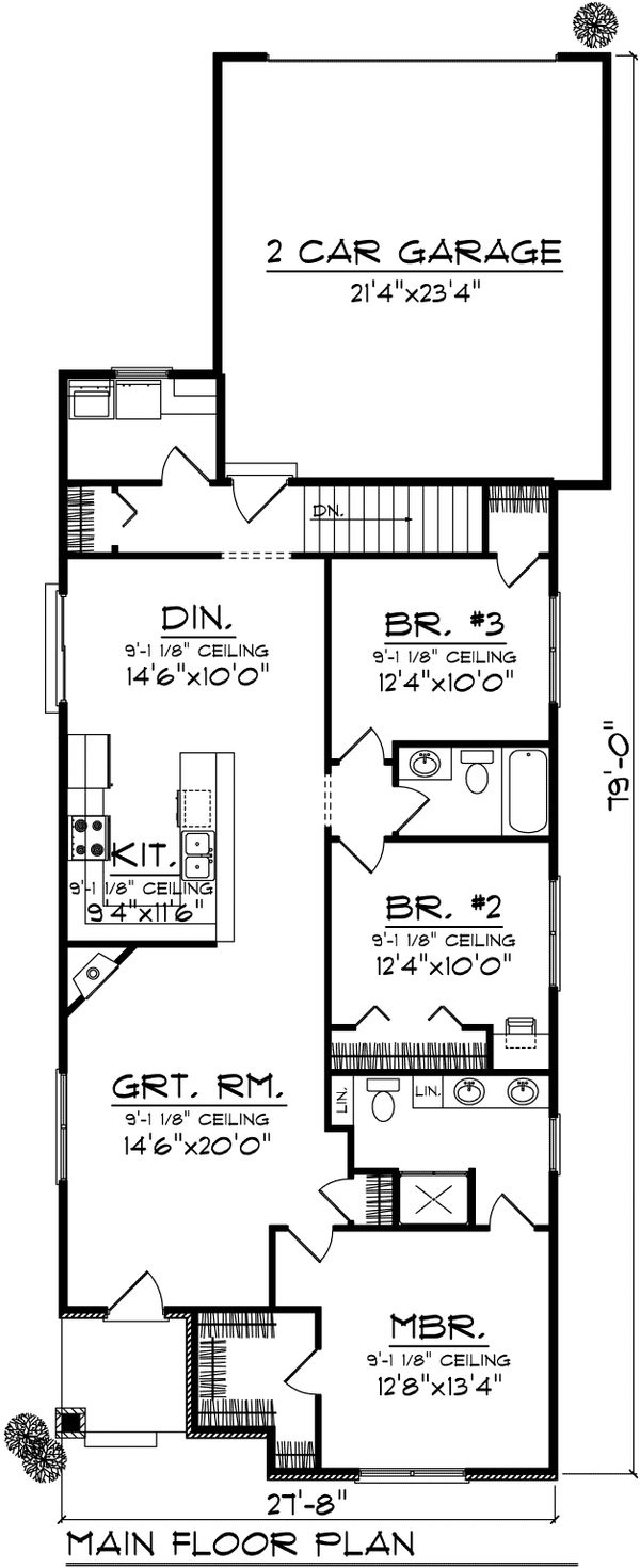 House Plan Design - Ranch Floor Plan - Main Floor Plan #70-1024