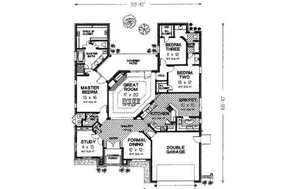 Floor Plan - Main Floor for European House Plan #310-252 - 3 bed, 2.5 bath