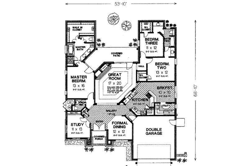 Dream House Plan - Floor Plan - Main Floor for European House Plan #310-252 - 3 bed, 2.5 bath