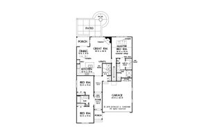 Floor Plan - Main Floor for Cottage House Plan #929-1083 - 3 bed, 2 bath