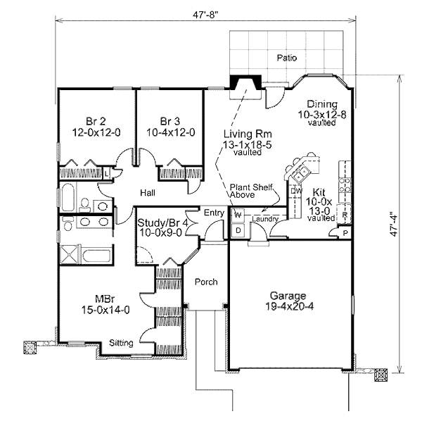 House Plan Design - Traditional Floor Plan - Main Floor Plan #57-367