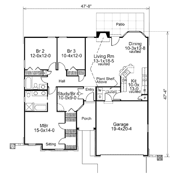 Architectural House Design - Traditional Floor Plan - Main Floor Plan #57-367