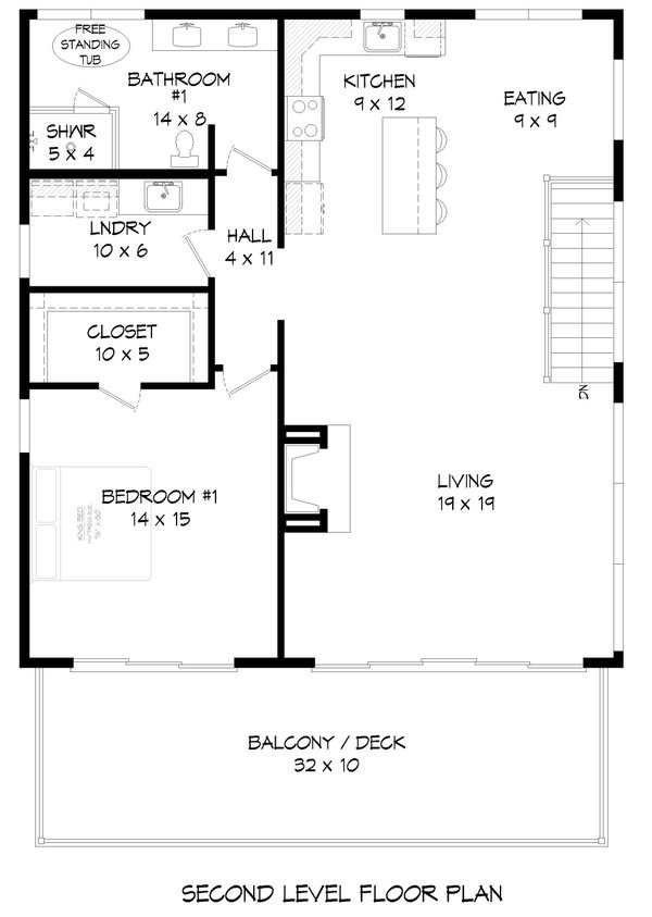 Contemporary Floor Plan - Upper Floor Plan #932-473