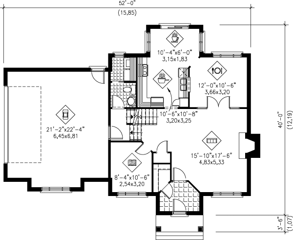 European Floor Plan - Main Floor Plan #25-245