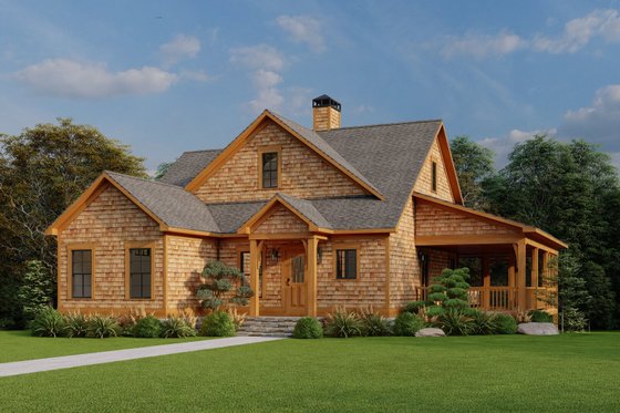Exterior - Front Elevation 3 for Craftsman House Plan #17-3370 - 3 bed, 2 bath