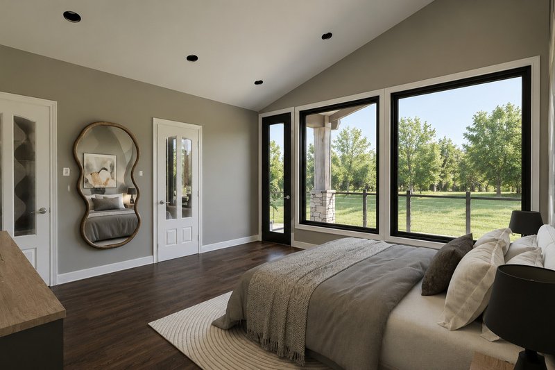 House Blueprint - Interior - Master Bedroom 1 for Modern House Plan #1064-500 - 3 bed, 3.5 bath