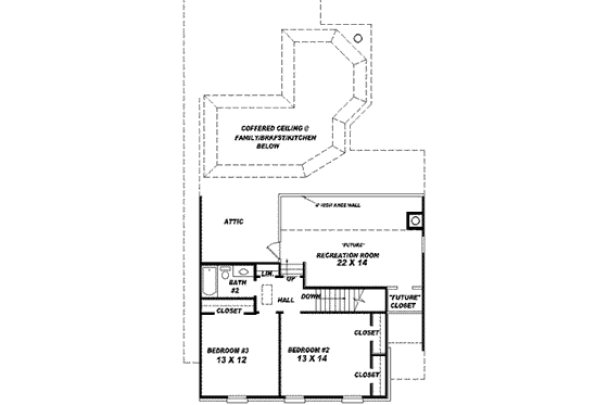 Floor Plan - Upper Floor for Colonial House Plan #81-553 - 3 bed, 2.5 bath