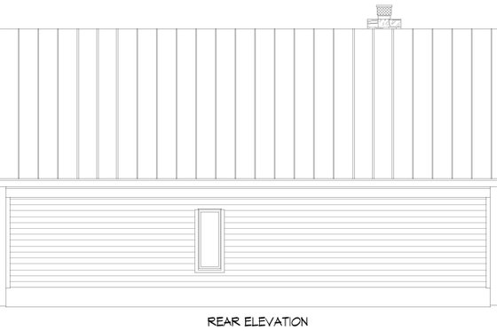 Exterior - Rear Elevation for Country House Plan #932-1420 - 2 bed, 2 bath