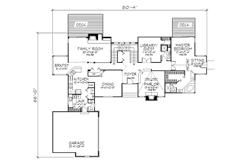Home Plan - Floor Plan - Main Floor for Modern House Plan #320-425 - 3 bed, 3.5 bath