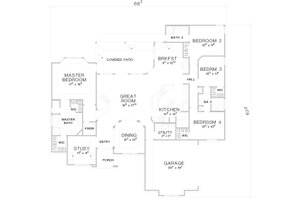 Floor Plan - Main Floor for Country House Plan #472-438 - 4 bed, 3.5 bath