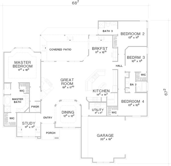Country Floor Plan - Main Floor Plan #472-438