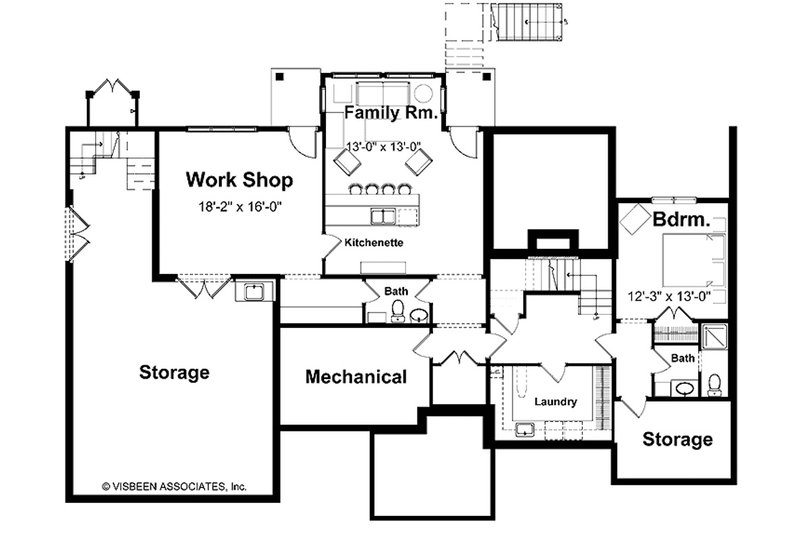 Home Plan - Floor Plan - Lower Floor for Country House Plan #928-47 - 4 bed, 2.5 bath