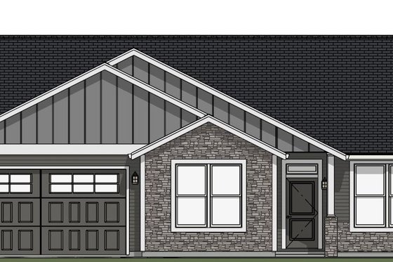 Exterior - Front Elevation 3 for Ranch House Plan #943-61 - 4 bed, 2 bath
