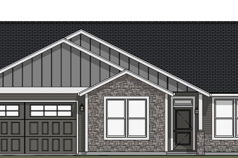 House Blueprint - Exterior - Front Elevation 3 for Ranch House Plan #943-61 - 4 bed, 2 bath