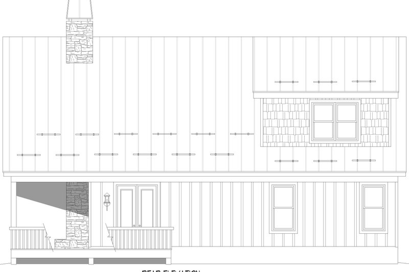 Dream House Plan - Exterior - Rear Elevation for Farmhouse House Plan #932-1099 - 3 bed, 2.5 bath