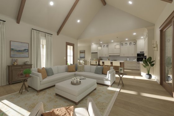 Interior - Family Room 1 for Traditional House Plan #406-9671 - 3 bed, 2 bath