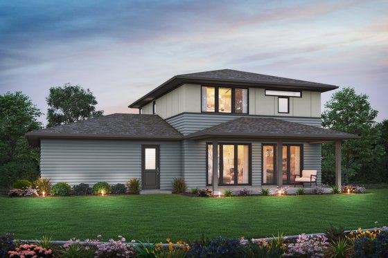 Exterior - Rear Elevation for Contemporary House Plan #48-1079 - 3 bed, 2.5 bath