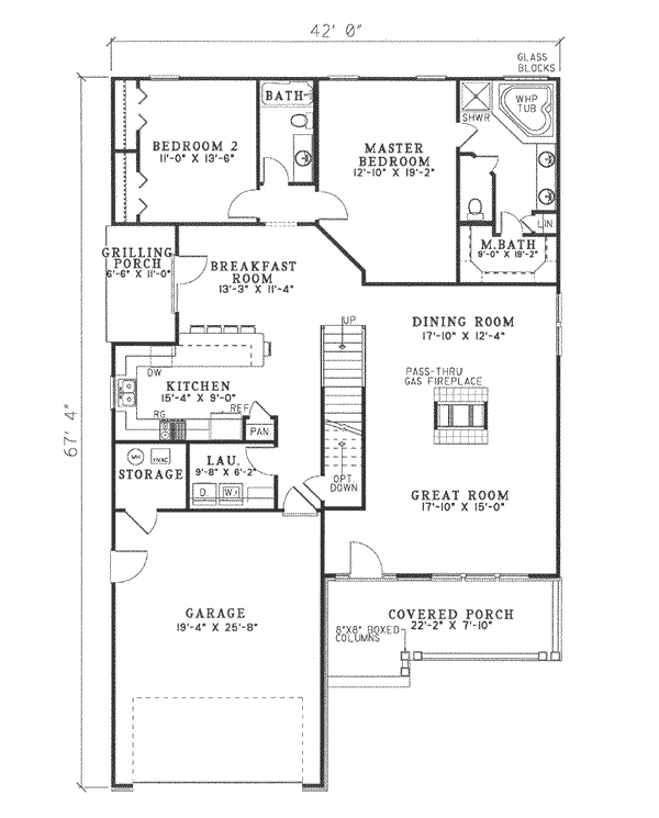 Home Plan - Traditional Floor Plan - Main Floor Plan #17-2070