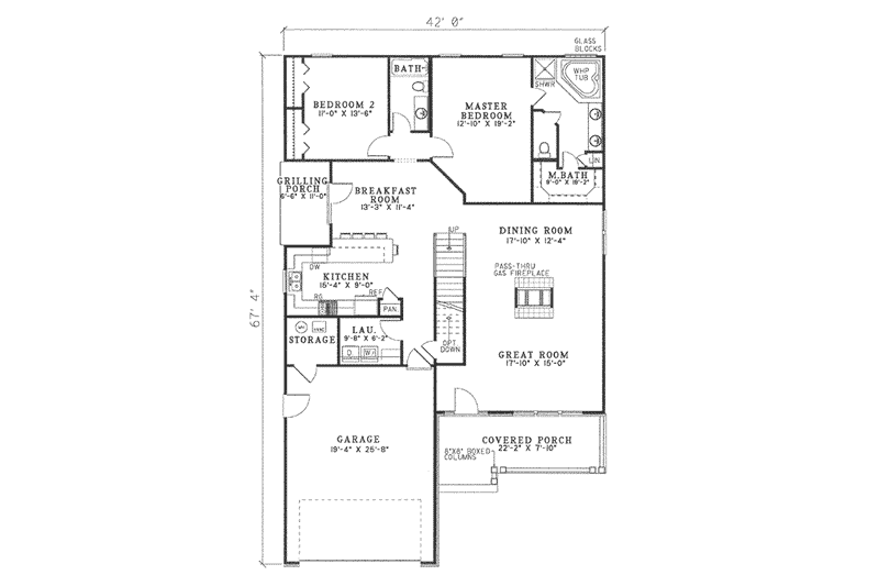 House Plan Design - Floor Plan - Main Floor for Traditional House Plan #17-2070 - 4 bed, 3 bath