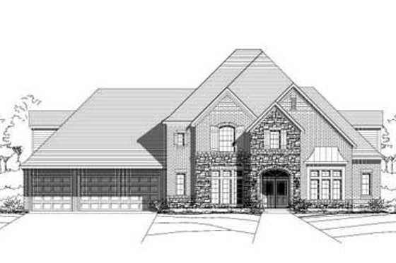 Exterior - Front Elevation for European House Plan #411-189 - 4 bed, 3 bath