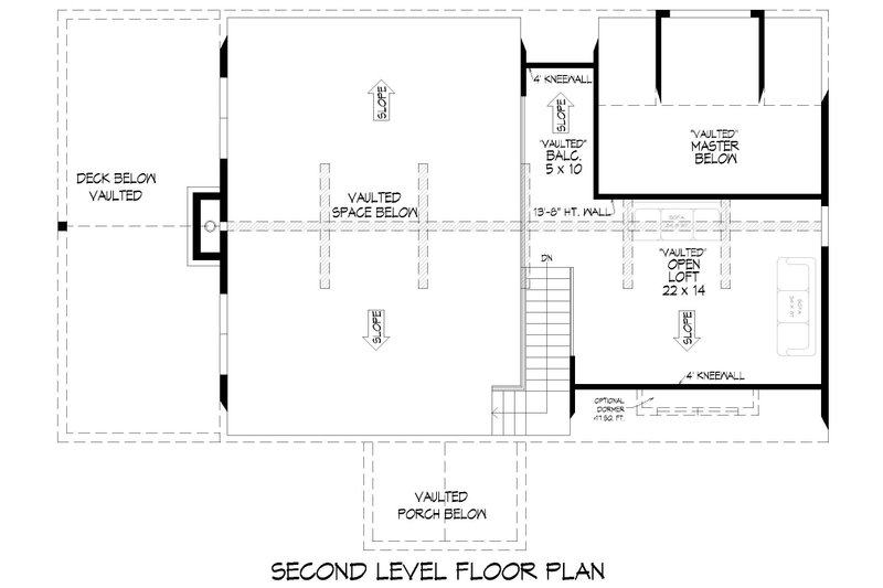 Architectural House Design - Floor Plan - Upper Floor for Country House Plan #932-1240 - 2 bed, 2.5 bath