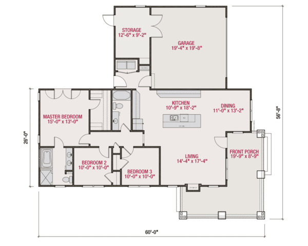 Craftsman Floor Plan - Main Floor Plan #461-54