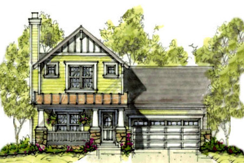 Architectural House Design - Cottage Exterior - Front Elevation Plan #20-1209