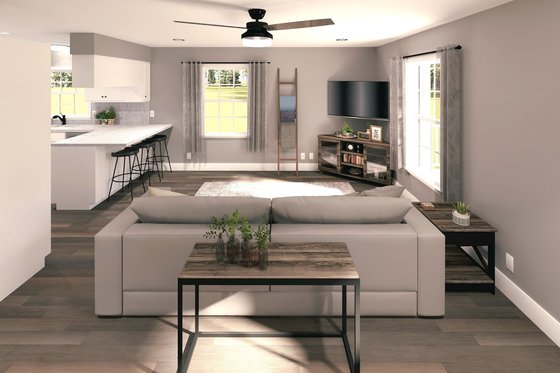 Interior - Family Room for Country House Plan #44-203 - 2 bed, 1 bath