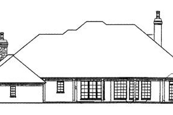Exterior - Rear Elevation for European House Plan #310-499 - 3 bed, 2.5 bath