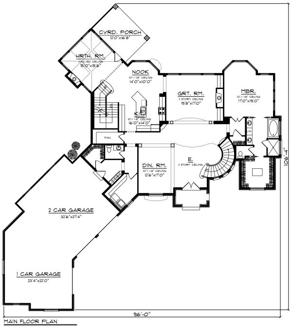 European Floor Plan - Main Floor Plan #70-1294