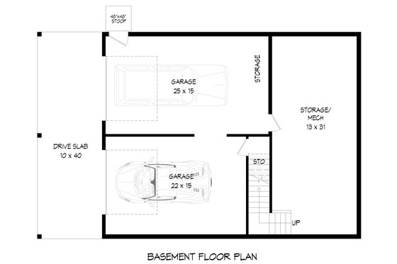 Floor Plan - Lower Floor for Country House Plan #932-695 - 3 bed, 2 bath