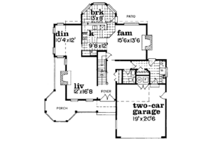 Floor Plan - Main Floor for Victorian House Plan #47-279 - 4 bed, 2.5 bath