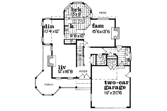 Floor Plan - Main Floor for Victorian House Plan #47-279 - 4 bed, 2.5 bath