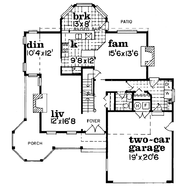 Victorian Floor Plan - Main Floor Plan #47-279