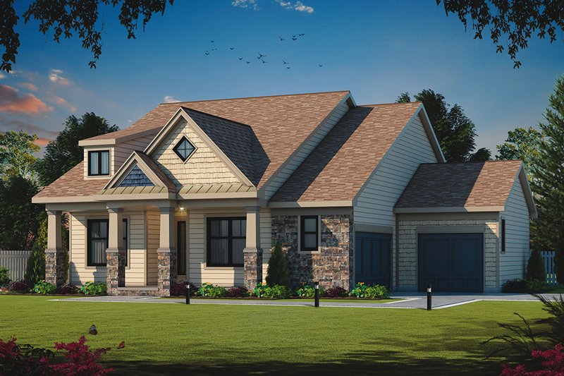 Architectural House Design - Ranch Exterior - Front Elevation Plan #20-2302