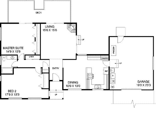 Architectural House Design - Ranch Floor Plan - Main Floor Plan #60-484