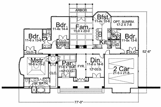 Floor Plan - Main Floor for Colonial House Plan #119-144 - 4 bed, 3.5 bath
