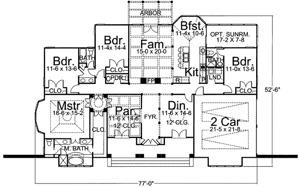 Home Plan - Colonial Floor Plan - Main Floor Plan #119-144