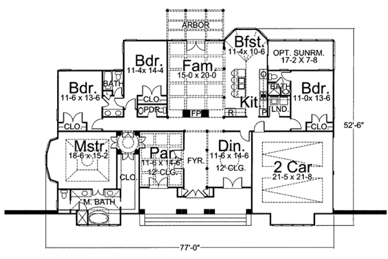 Home Plan - Floor Plan - Main Floor for Colonial House Plan #119-144 - 4 bed, 3.5 bath