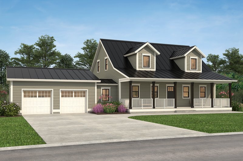 Dream House Plan - Exterior - Front Elevation 3 for Farmhouse House Plan #497-64 - 3 bed, 3.5 bath